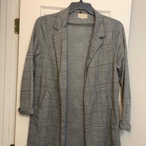 Long plaid blazer